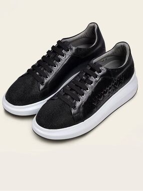 ✨ Franco Cuadra Stingray Leather Sneakers Women’s Size 8 US Luxe Exotic Shoes ✨